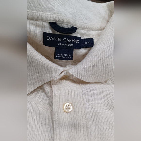 Daniel Cremieux Men’s Long Sleeve Polo Shirt Size XXL Oatmeal 100% Cotton - Picture 3 of 10